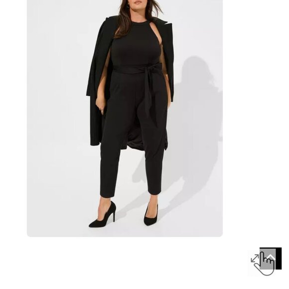 Black Ponte High Neck Belted Jumpsuit 4/4x/26W NEW WITH TAGS from Torrid - Picture 4 of 6